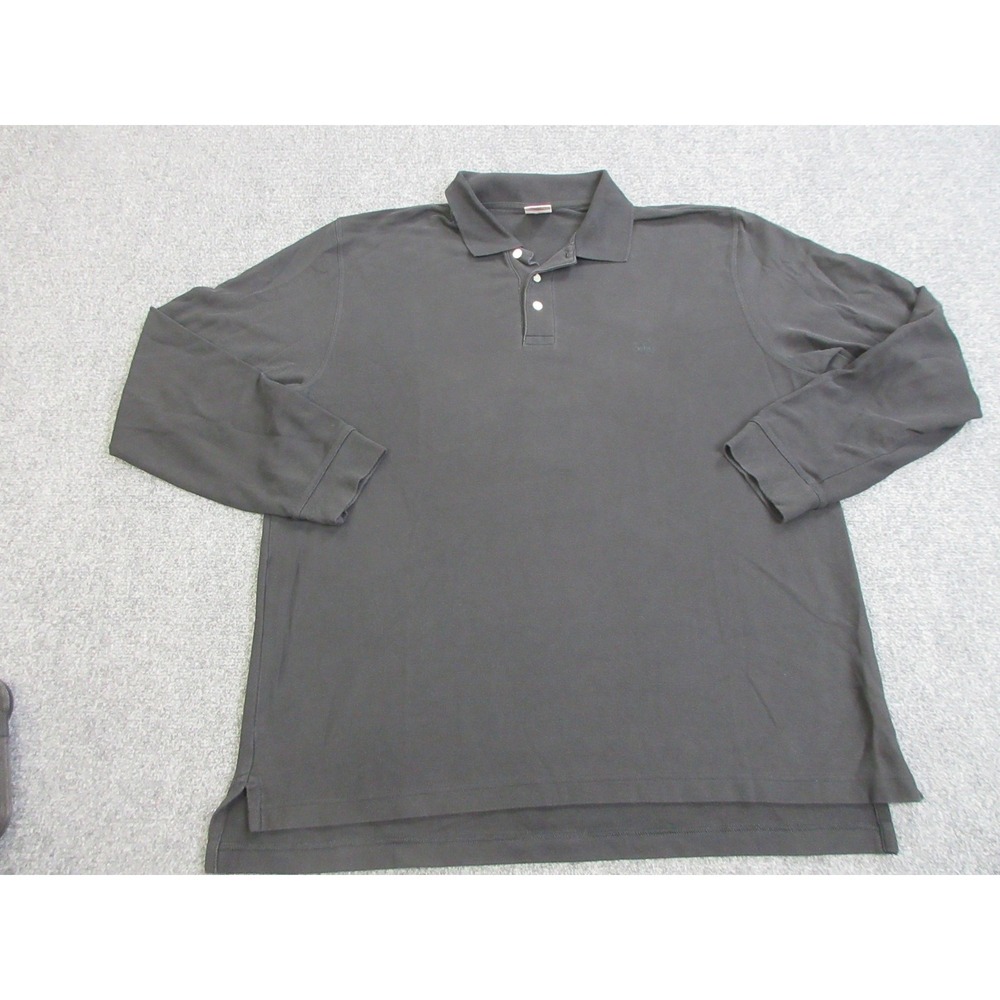 Brooks Brothers Polo Shirt Mens Large Black 346 Performance Long Sleeve Cotton